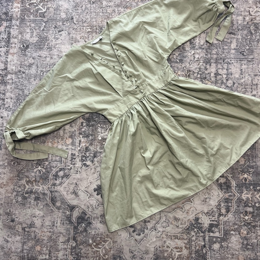ASOS Sage Green Long Sleeve Dress